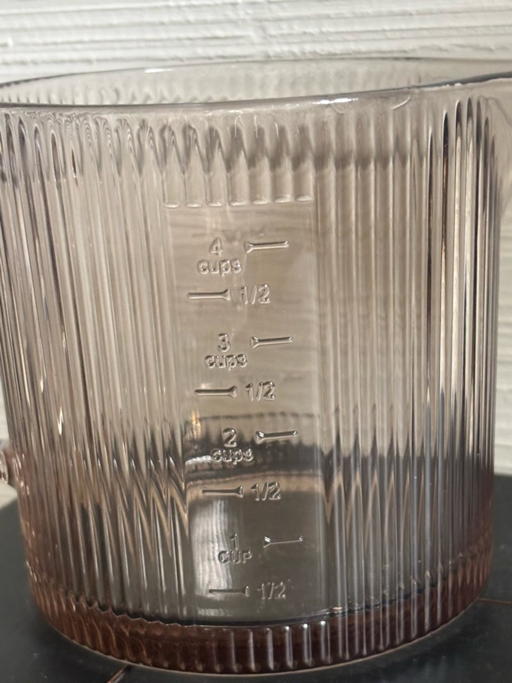 CWC Cook With Color Glass Measuring Cup 33oz ~ 4 Cups Brown Ribbed NEW - Picture 9 of 14